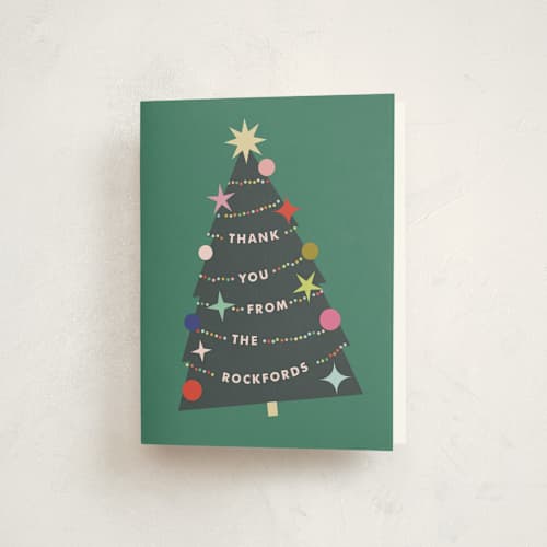 This is a forest thank you cards with standard by Lori Wemple called a very fun tree printing on strathmore in standard