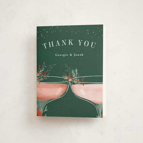 This is a pine thank you cards with standard by Petra Kern called come for a drink printing on strathmore in standard