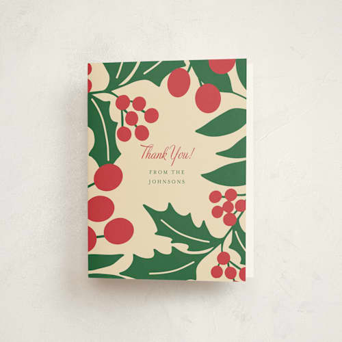 This is a vanilla thank you cards with standard by Deynaaz Daraei called celosia printing on strathmore in standard