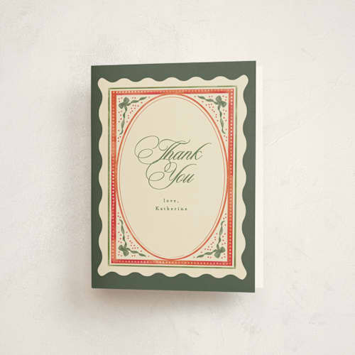 This is a eggnog thank you cards with standard by Creo Study called christmassy printing on strathmore in standard