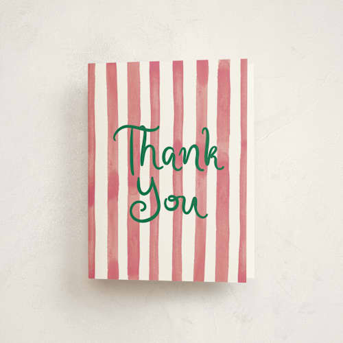 This is a berry thank you cards with standard by Little Blue Designs called eat, drink, and be merry printing on strathmore in standard