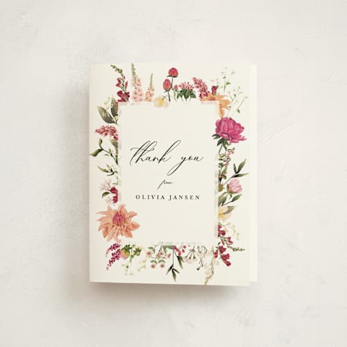 This is a magenta thank you cards with standard by Susan Moyal called lush printing on strathmore in standard