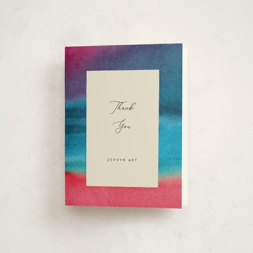 This is a sunset thank you cards with standard by Sumak Studio called at dusk printing on strathmore in standard