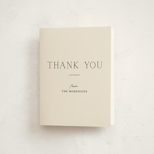 This is a linen thank you cards with standard by Vanessa Doyle called in love printing on strathmore in standard
