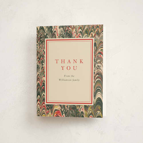 This is a festive thank you cards with standard by Studio Suku called book printing on strathmore in standard
