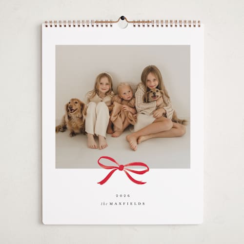 This is a crimson photo calendars with standard by Olivia Kanaley Inman called bow printing on premium calendar paper in grand