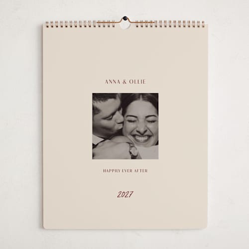 This is a burgundy photo calendars with standard by Ani Somi called center cut printing on premium calendar paper in grand