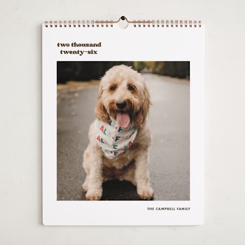 This is a espresso photo calendars with standard by Megan Davis called vinyl printing on premium calendar paper in grand