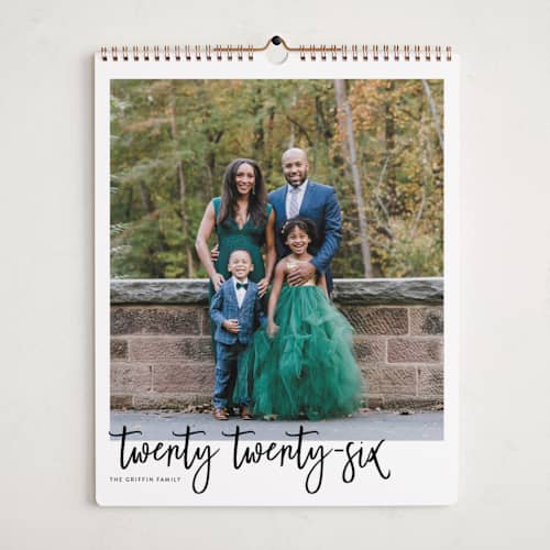 This is a chalkboard photo calendars with standard by JoAnn Jinks called brushed printing on premium calendar paper in grand