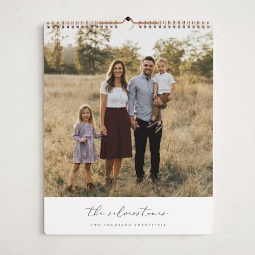 This is a snow photo calendars with standard by Tündi Váradi called pretty script printing on premium calendar paper in grand