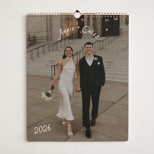 This is a ivory photo calendars with standard by Stephanie Heinrich Godbout called lovers printing on premium calendar paper in grand