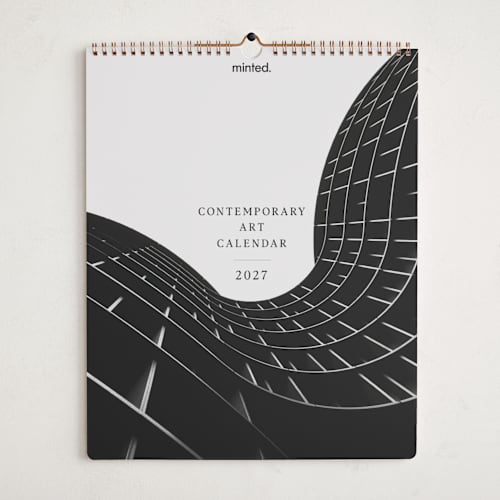 This is a white photo calendars with standard by Multiple Artists called contemporary art calendar 2026 printing on premium calendar paper in grand