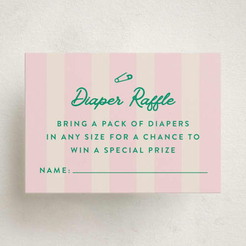 This is a peony baby shower insert cards with standard by Olivia Raufman called preppy confetti printing on signature in standard