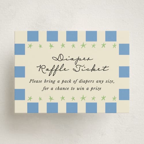 This is a lime baby shower insert cards with standard by Jackie Crawford called petit pomodoro printing on signature in standard