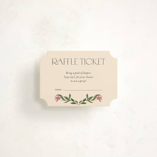 This is a midnight garden baby shower insert cards with standard by Simona Camp called gilded tapestry printing on signature in standard