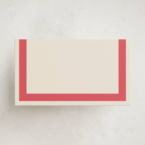 This is a berry blank hosting stationery with standard by Megan Davis called montauk printing on signature in placecard