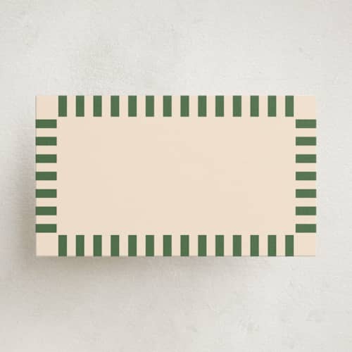 This is a forest blank hosting stationery with standard by Owl and Toad called veracruz printing on signature in placecard