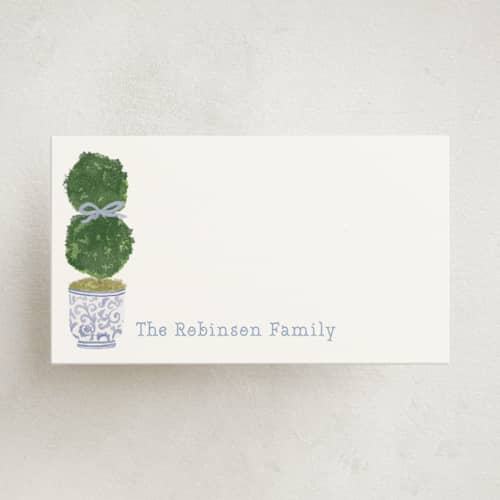 This is a periwinkle small cards with standard by Jenna Holcomb called topiary printing on signature in 4.25x5.5