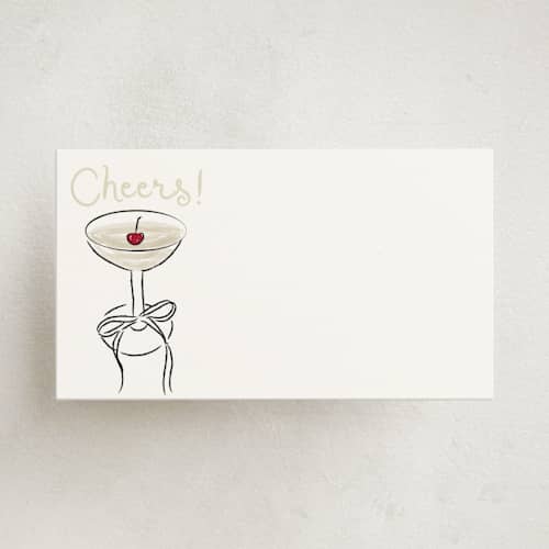 This is a champagne small cards with standard by Helena Vitto called cherry birthday printing on signature in 4.25x5.5