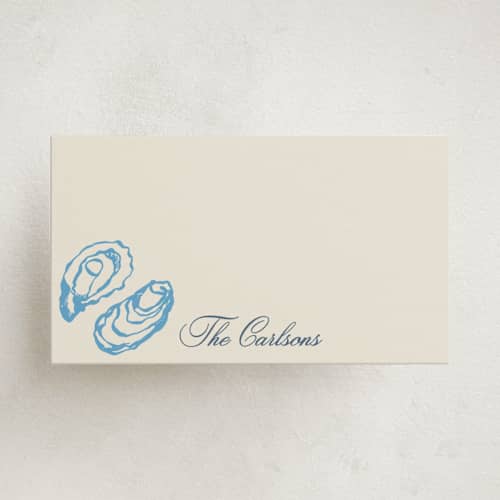 This is a oyster blue small cards with standard by Megan Davis called oyster printing on signature in 4.25x5.5