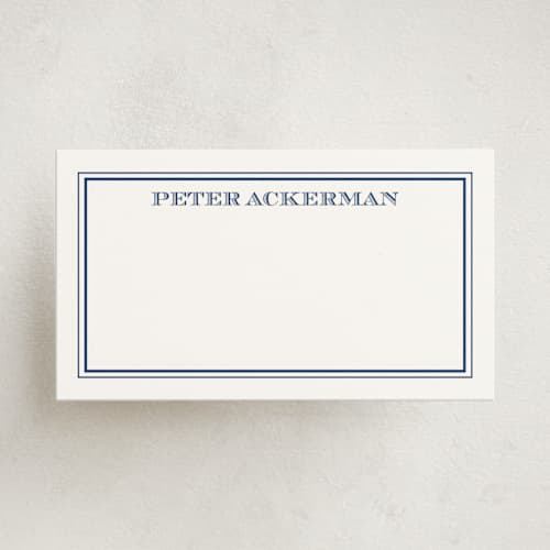 This is a navy small cards with standard by The Social Type called the gentleman printing on signature in 4.25x5.5