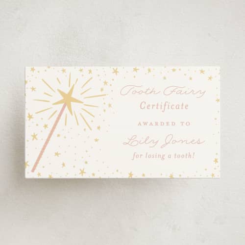 This is a cotton candy small cards with standard by Jackie Crawford called tooth fairy printing on signature in 4.25x5.5