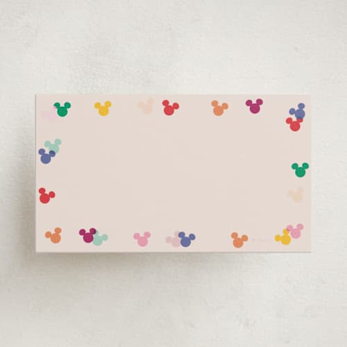 This is a bold small cards with standard by Ellen Schlegelmilch called mickey confetti printing on signature in 4.25x5.5