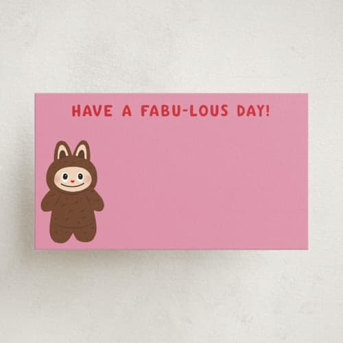 This is a chocolate small cards with standard by Jennifer Lew called fabu-lous valentine printing on signature in 4.25x5.5