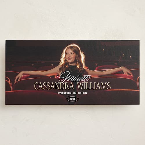 This is a butter graduation announcements with standard by Jenna Holcomb called spotlight moment printing on recycled smooth signature in tall