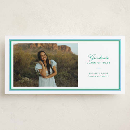 This is a frost graduation announcements with standard by Megan Davis called maine printing on recycled smooth signature in tall