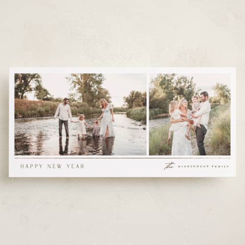 This is a frost foil pressed holiday cards with foil pressed by chocomocacino called vinarielli printing on recycled smooth signature in tall