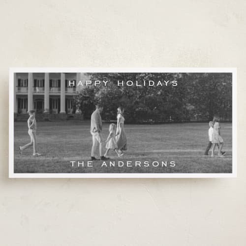 This is a snow holiday photo cards with standard by Jelena Vuletic called regalia printing on recycled smooth signature in tall