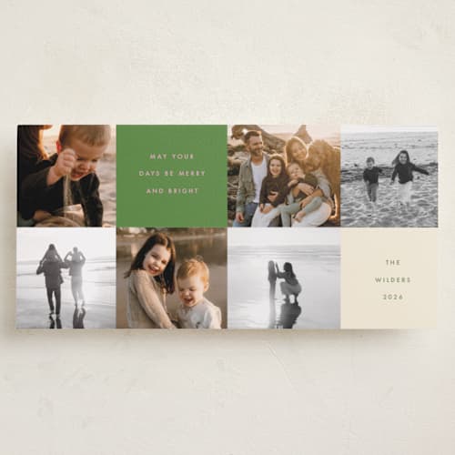 This is a mistletoe holiday photo cards with standard by Morgan Kendall called squared printing on recycled smooth signature in tall
