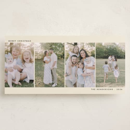 This is a almond holiday photo cards with standard by Morgan Kendall called reel printing on recycled smooth signature in tall