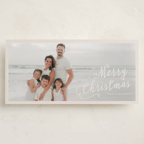 This is a marshmallow holiday photo cards with standard by Pati Cascino called simeonne printing on recycled smooth signature in tall