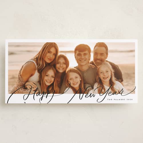 This is a snow holiday photo cards with standard by Everett Paper Goods called evoke printing on recycled smooth signature in tall