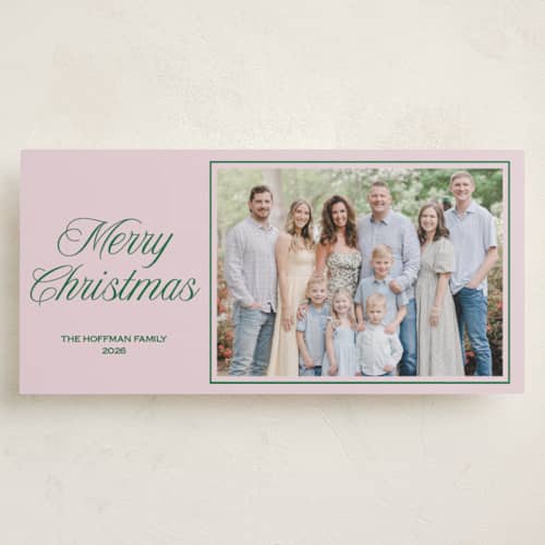 This is a petal holiday photo cards with standard by Annie Shapiro called prep printing on recycled smooth signature in tall