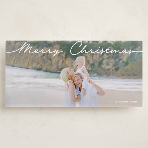 This is a sugar holiday photo cards with standard by Kaydi Bishop called side script printing on recycled smooth signature in tall