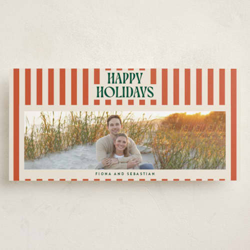 This is a mistletoe holiday photo cards with standard by Ekko Studio called bold & bright printing on recycled smooth signature in tall