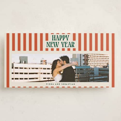 This is a mistletoe holiday photo cards with standard by Ekko Studio called bold & bright printing on recycled smooth signature in tall