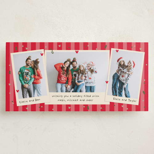 This is a santa suit holiday photo cards with standard by Creo Study called disney mickey’s fun scrapbook printing on recycled smooth signature in tall