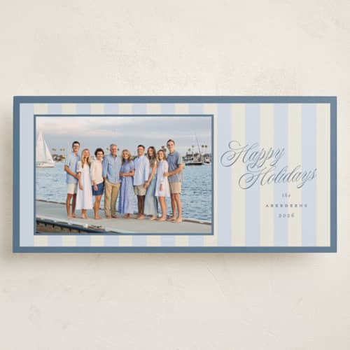 This is a blue jay holiday photo cards with standard by Emily Betts called sailing printing on recycled smooth signature in tall