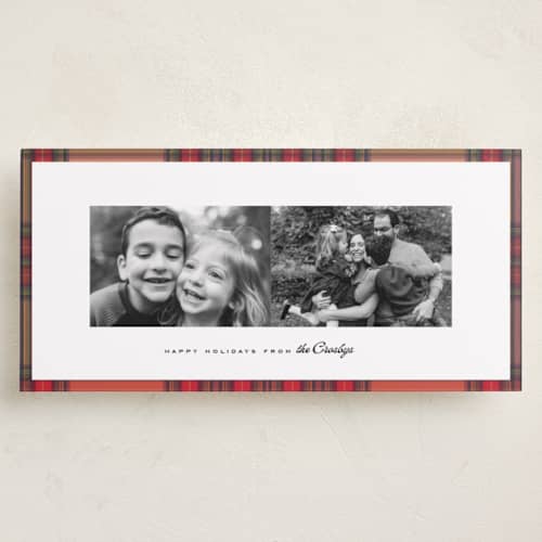 This is a holly berry holiday photo cards with standard by Olivia Kanaley Inman called stewart frame printing on recycled smooth signature in tall