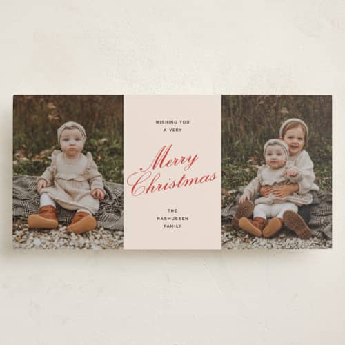 This is a amber holiday photo cards with standard by chocomocacino called dragee printing on recycled smooth signature in tall
