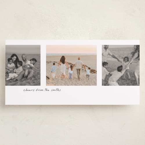 This is a snowflake holiday photo cards with standard by Tamara Hilje called film soiree printing on recycled smooth signature in tall