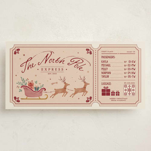 This is a holly berry holiday photo cards with standard by Sona Geciova called the north pole express printing on signature in tall