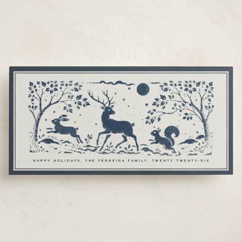 This is a frost holiday photo cards with standard by Ana de Sousa called woodland magic printing on signature in tall