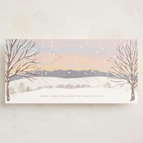 This is a sunrise holiday photo cards with standard by Jennifer Wick called pheasant ridge printing on signature in tall