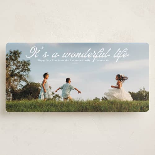 This is a snow holiday photo cards with standard by Heather Schertzer called wonderfully happy printing on recycled smooth signature in tall