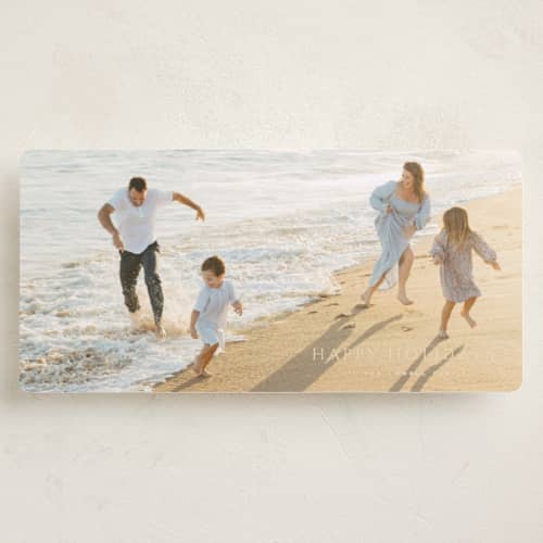 This is a butter holiday photo cards with standard by Erin L. Wilson called pacifique printing on recycled smooth signature in tall